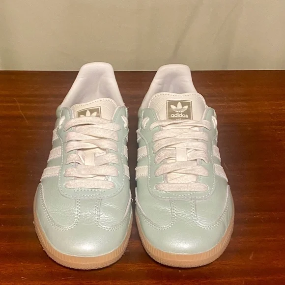 Adidas Samba OG Linen Green Metallic Women’s Size 6 (IG1965) - Picture 1 of 6